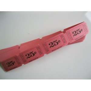 100 Pink 25 cents Consecutively Numbered Raffle Tickets 