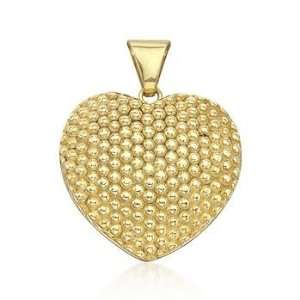  Italian Vermeil Beaded Heart Pendant. Pendant Jewelry