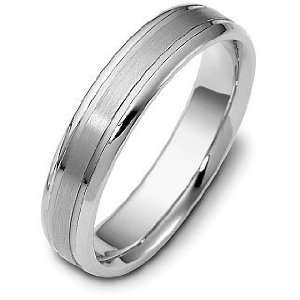   Custom Platinum Design Comfort Fit Wedding Band Ring   8.5: Dora Rings