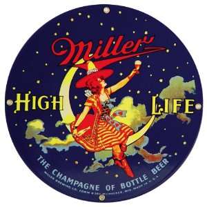  Miller High Life Round Metal Sign: Home & Kitchen