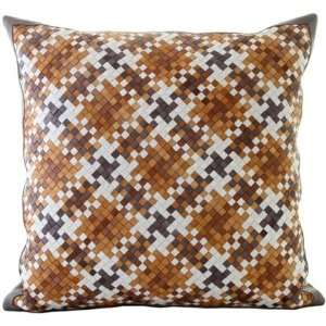  Lance Wovens Normandy Walnut Leather Pillow: Home 