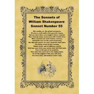   A4 Size Parchment Poster Shakespeare Sonnet Number 55: Home & Kitchen