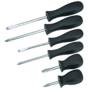   Screwdriver Set with Magnetic Tips, Chrome Shafts and Textured Handles