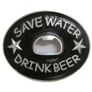  Save Water Drink Beer Bottle Opener Belt Buckle   New 