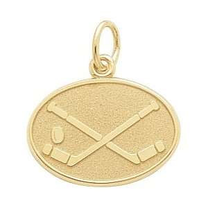  Rembrandt Charms Hockey Charm, 14K Yellow Gold Jewelry