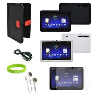  7 items Black Leather Case Charger Screen Protector for 
