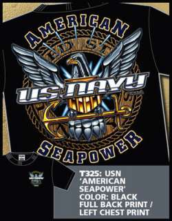 Navy American Seapower T Shirt Size XL  