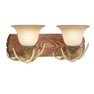   Stone Lodge Rustic / Country Two Light Up Lighting 18.13 Wide Ba