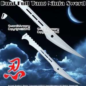  29 Dual Full Tang Blade Ninja Sword Machete New: Sports 