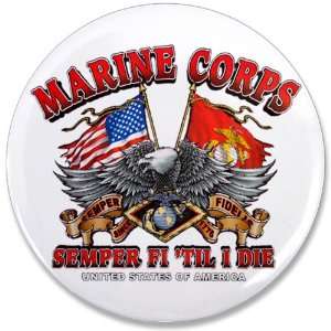    3.5 Button Marine Corps Semper Fi Til I Die 