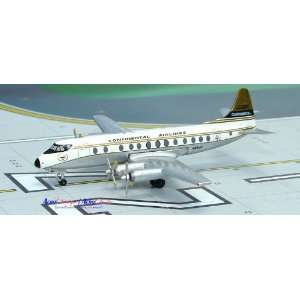  Aeroclassics Continental Airlines Gold Viscount 800 Model 