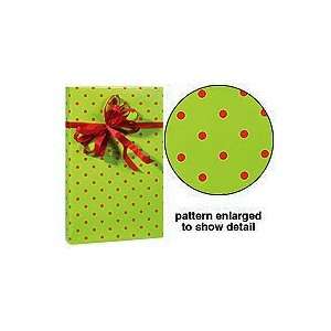 Trendy Brand New Lime Green & Red Polka Dot Gift Wrap Wrapping Paper 