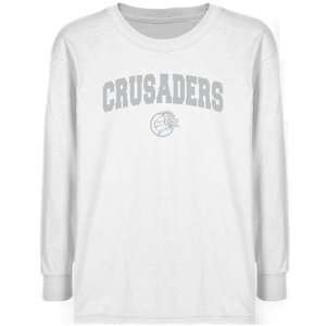  Holy Cross Crusaders Youth White Logo Arch T shirt: Sports 