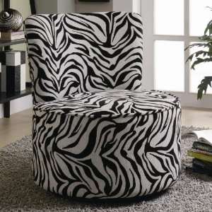    Coaster 902002 Round Swivel Accent Chair, Zebra: Home & Kitchen