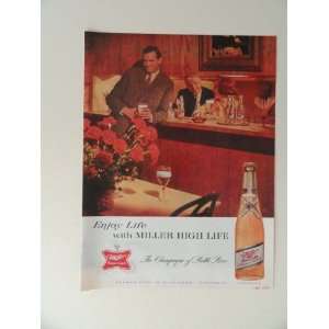 Miller Beer. 1963 full page print ad(man standing at bar.) original 