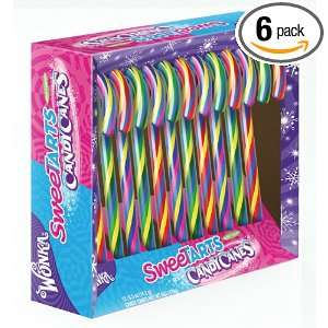 Wonka Sweetarts Christmas Candy Canes, 12 Count Boxes (Pack of 6 