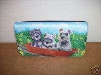 Ladies Wallets Clutch Schnauzer Puppies Dog Wallet  