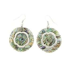  Floral Abalone and Silver Earrings Jewelry