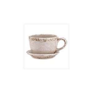 Teatime Delight Cup Saucer Style Flower Pot Planter:  Home 