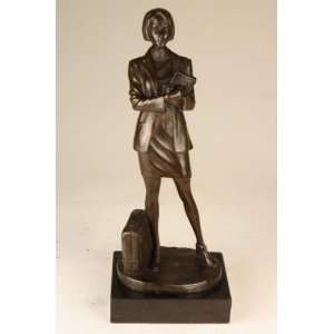   Woman At Work Bronze Sculpture Statue Figure