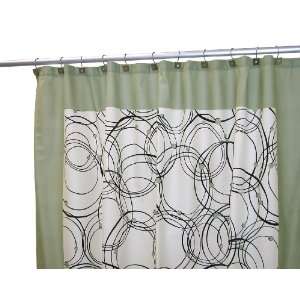   Famous Home Fashions Poly/Cotton Shower Curtain, Spin