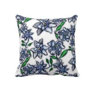  Gardenia Pattern on White Throw Pillow