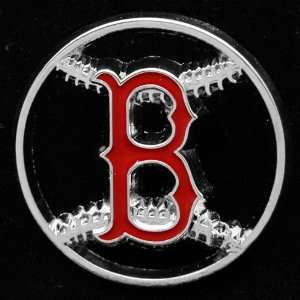   MLB Boston Red Sox Team Logo Cut Out Baseball Pin: Sports & Outdoors