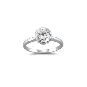 1.61 Cts White Sapphire Solitaire Ring in 14K White Gold 9 