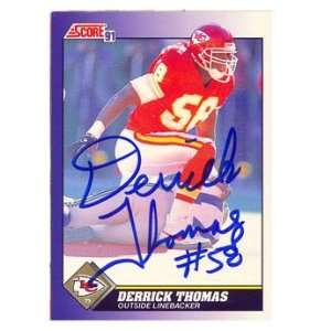    Derrick Thomas Autographed 1991 Score Card