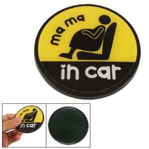   Yellow Ma Ma in Car Print Round Sticker Auto DÃ©cor Automotive