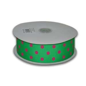   Dot 1 1/2 inch 50 Yards, Emerald with Fuchsia Dots Health & Personal