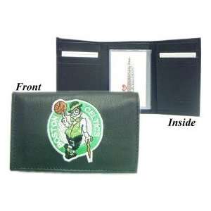  Celtics NBA Embroidered Leather Tri Fold Wallet: Sports & Outdoors