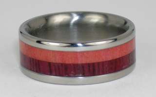 Custom Made Titanium Ring w/ Exotic Wood Inlay NEW!!  