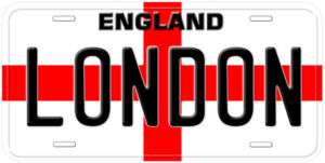 England ST George Flag Personalized Metal License Plate  