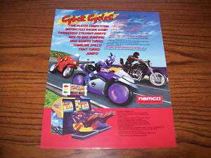 NAMCO CYBER CYCLES VIDEO ARCADE GAME FLYER BROCHURE 95  