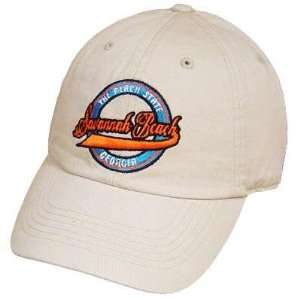   SAVANNAH BEACH PEACH STATE GEORGIA KHAKI ORANGE HAT CAP: Sports