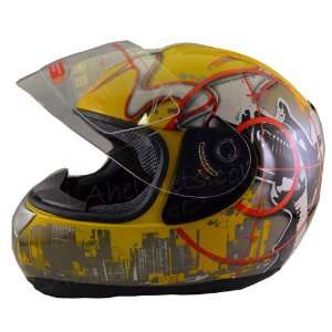  New Dot Adult Yellow City Man Full Face Motorcycle Street 
