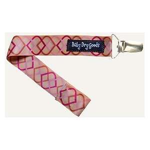    Baby Dry Goods 030 24 Pink Brown Interlace Pacifier Clip Baby