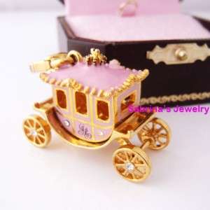 Auth Juicy Couture Pink Princess Carriage Bracelet Charm NEW IN BOX 