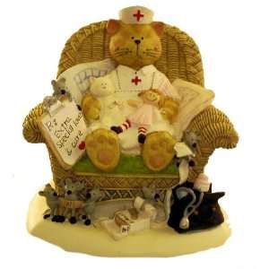  San Francisco Music Box Company   Nurse Cat Figurine A 