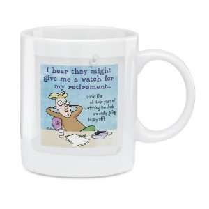 Retirement Cartoon Coffee Mug Gift A Watch An Honest Days Work The 