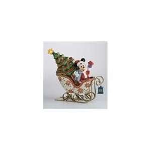   Mickey In Lighted Sleigh Porcelain Christmas Decorat