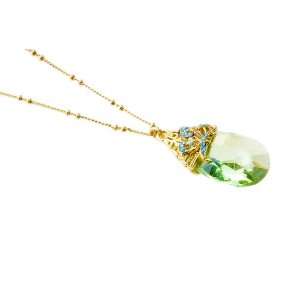  ANYA Green Swarovsky Crystals Necklace with Beads Jewelry