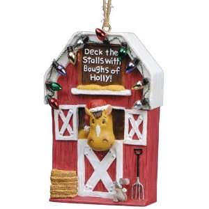  Deck the Stalls Horse Barn Ornament