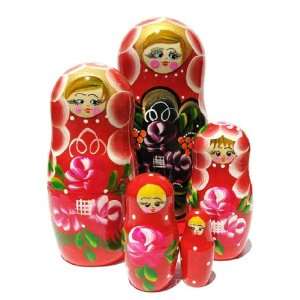   Stacking Sisters nesting doll (5 pc) Red: Home & Kitchen