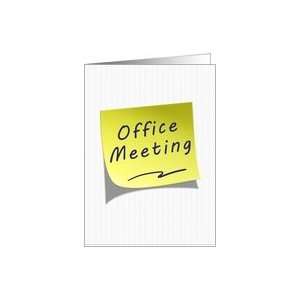  Office Meeting Business Announcement Yellow Post Note Card 