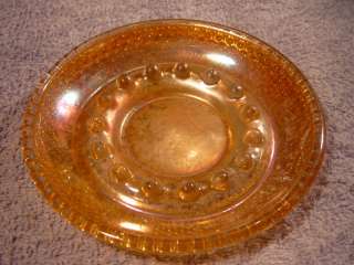 vintage 5 carnival glass ashtray bubble round  