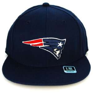  New England Patriots NFL Fitted Flat Cap Hat   L/XL Navy 