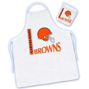  CLEVELAND BROWNS OFFICIAL CHEFS APRON + OVEN MITT Sports 