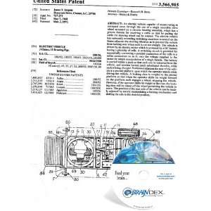  NEW Patent CD for ELECTRIC VEHICLE 